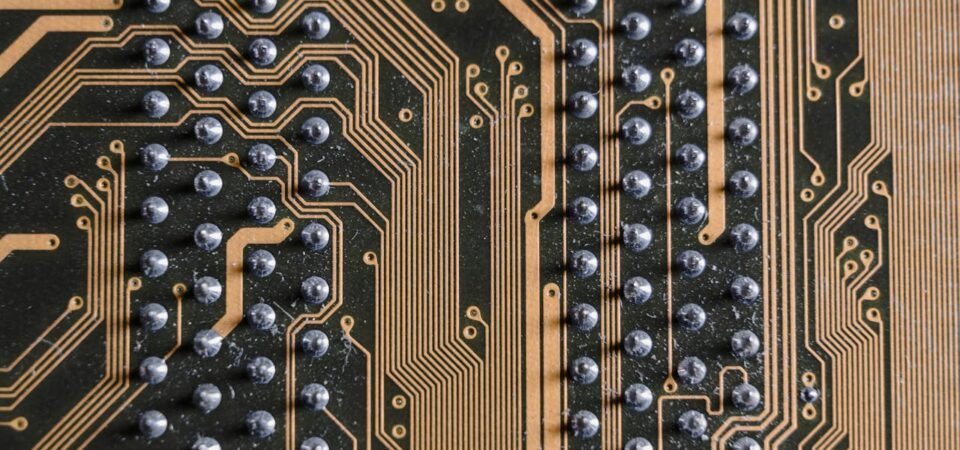 Close up photo of a printed circuit board