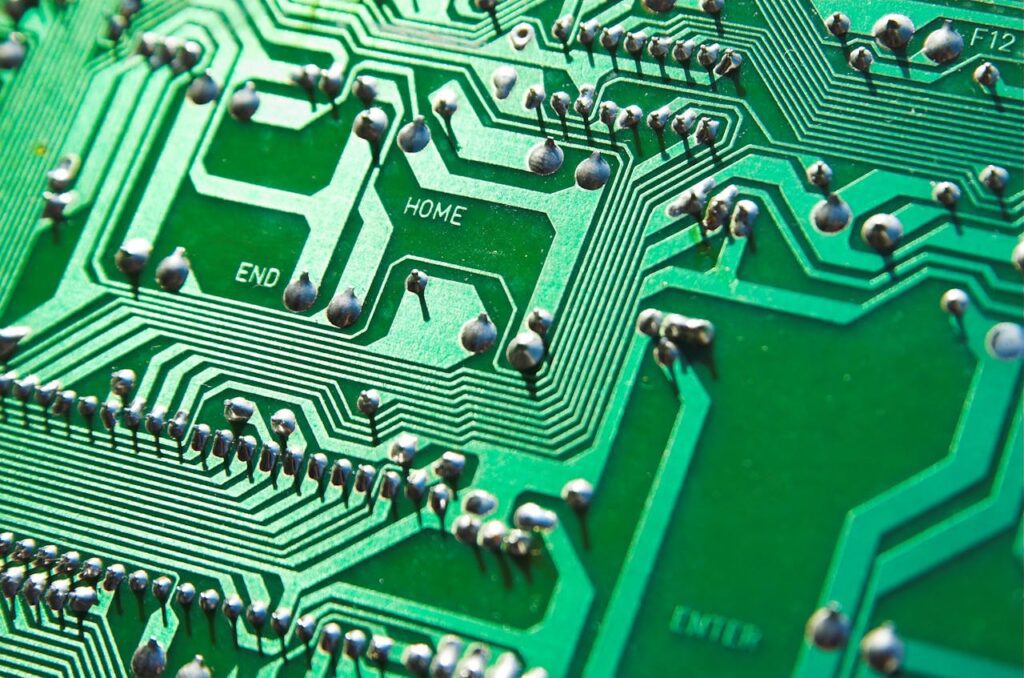A close-up photo of a printed circuit board