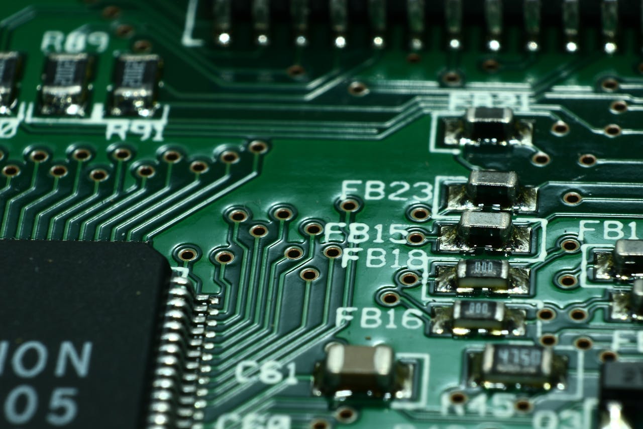 Photo of a green circuit board