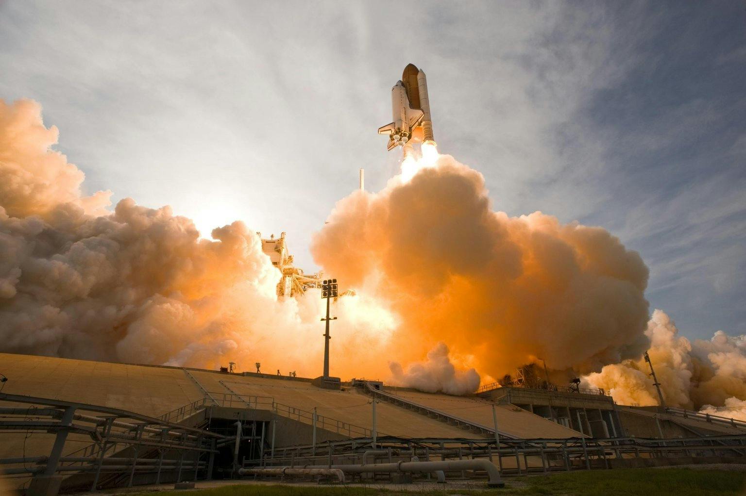 Launching of a white space shuttle