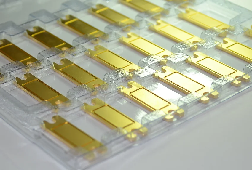 Photo of gold-coated components