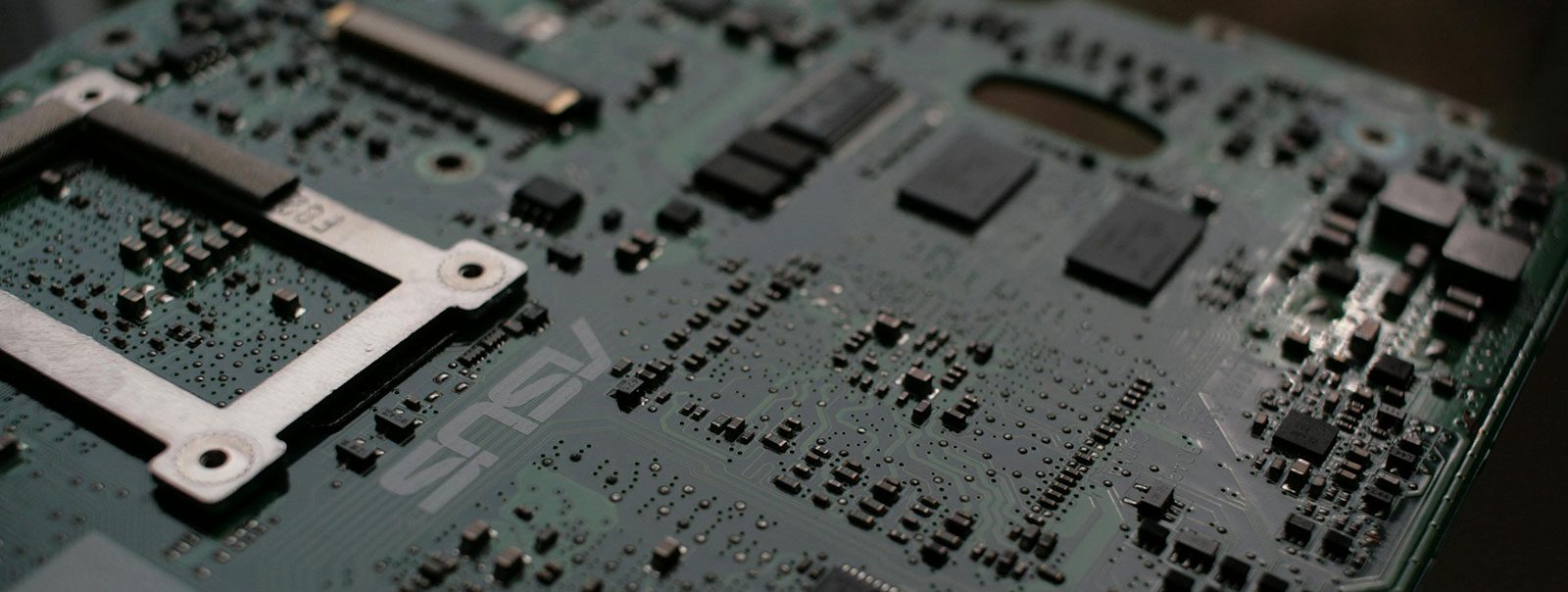 Close-up photo of an electronic circuit board